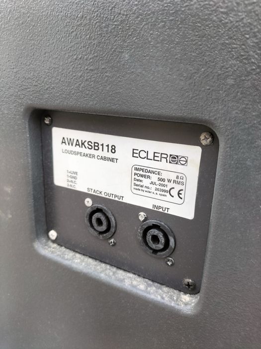 2 colunas grave 18 polegadas ecler