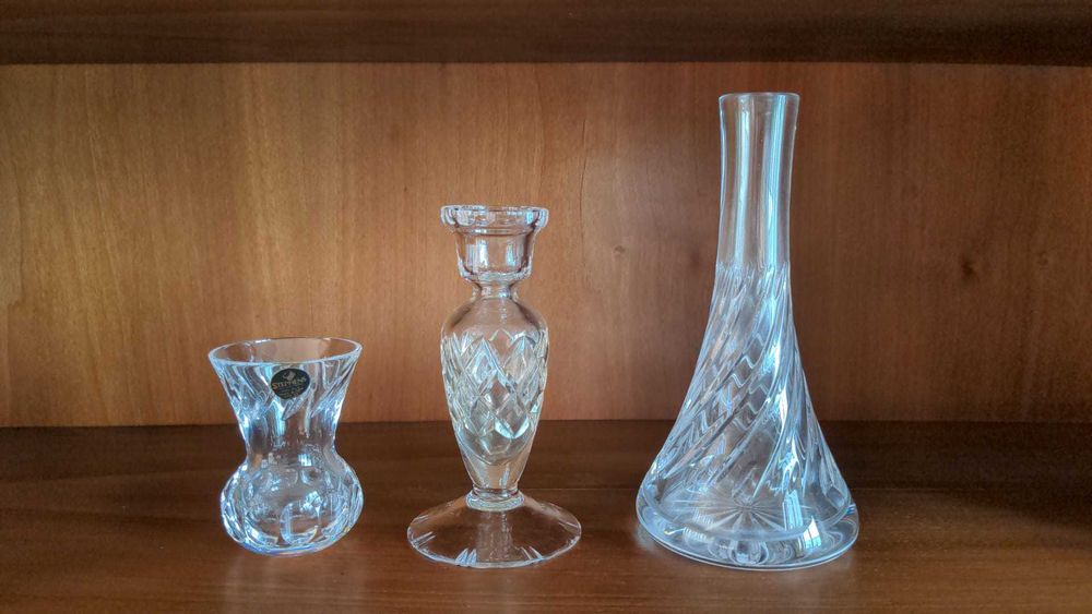 Cristal - taças, jarras, bibelots, frasco perfume, cinzeiro