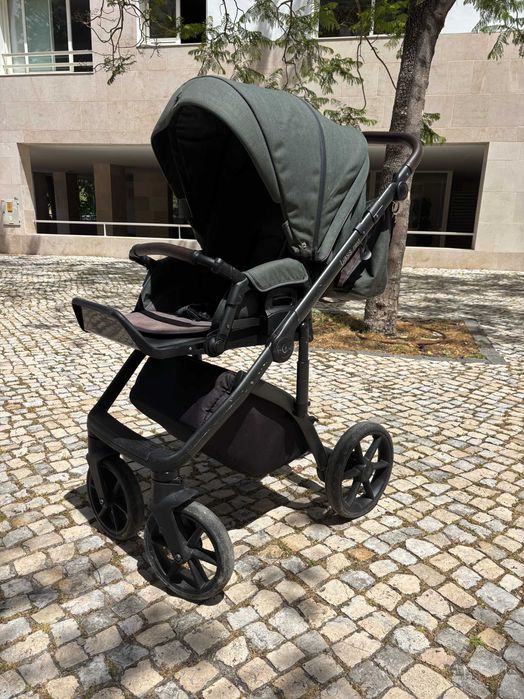 Carrinho de Bebé Roan Bass Next (Verde Tropa) – Amortecimento Impecável