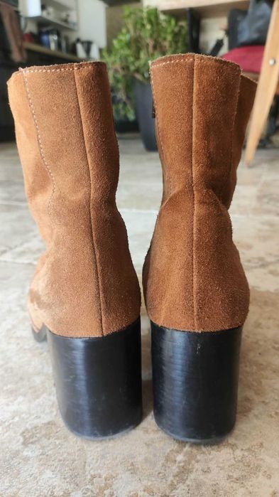 Zamszowe botki ZARA | Koniakowe / Camel 38