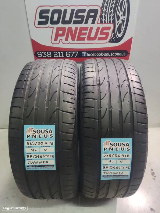2 pneus semi novos bridgestone 235-50r18 oferta dos portes