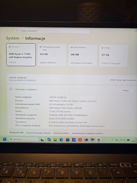 Laptop ASUS ZenBook 14 R5-7350 /16GB/512GB SSD