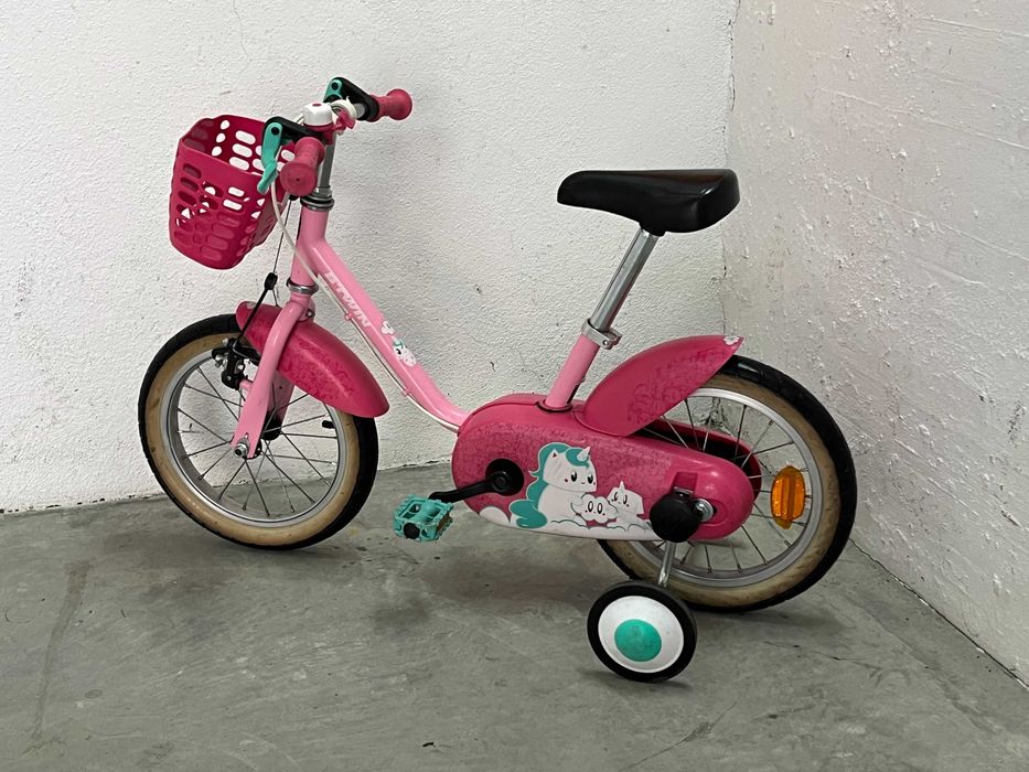 Bicicleta menina roda 14 ideal 3 - 5 anos com rodinhas