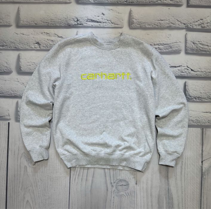 Світшот carhartt сірий розмір s з жовтим логотипом