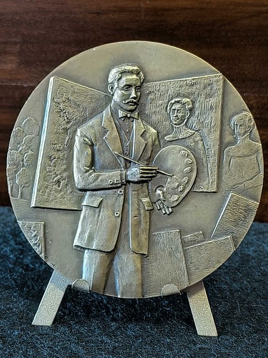 Medalha em Bronze alusiva ao centenário da morte do pintor Pedro Cruz 1888 / 1988