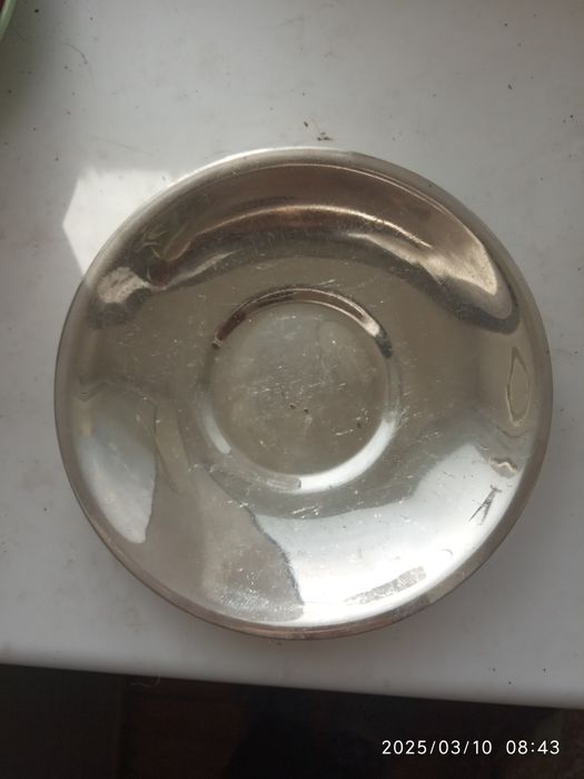 Подстаканник с блюдцем из нержавейки