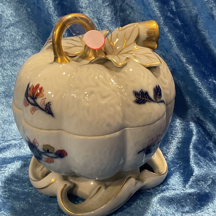 Caixa abóbora vintage pintura manual vista alegre alt,13 cm