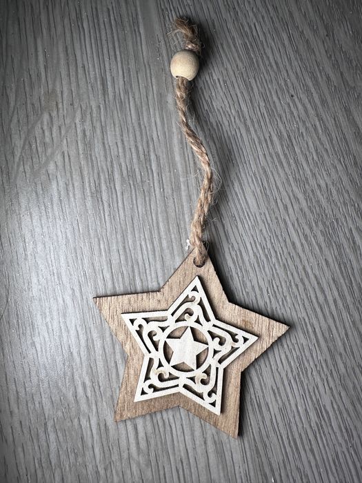 Enfeite Estrela Natal madeira