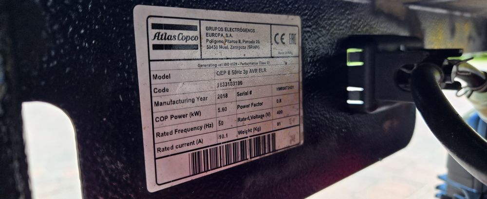Agregat prądotwórczy 5,5 kw Atlas Copco