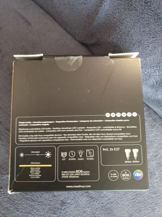 2 żarówki philips HUE E27 ciepła biała bluetooth