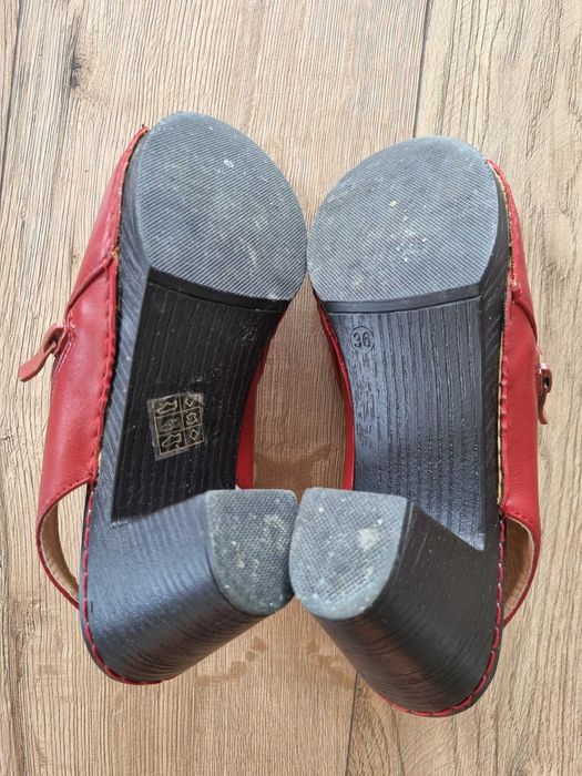 Buty skórzane 36 obcas