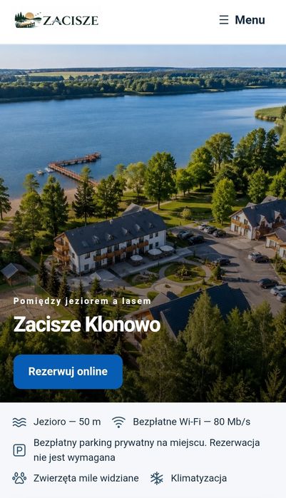 Strona dla domku / noclegu + rezerwacje online od 49 zł netto/mies.