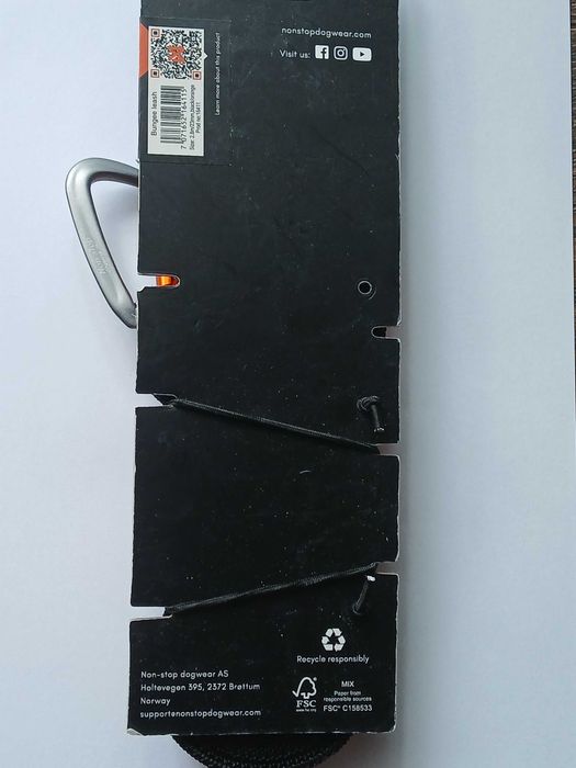 Non-stop Bungee Leash Smycz amortyzowana*2,8metry czarno-pomaranczowa