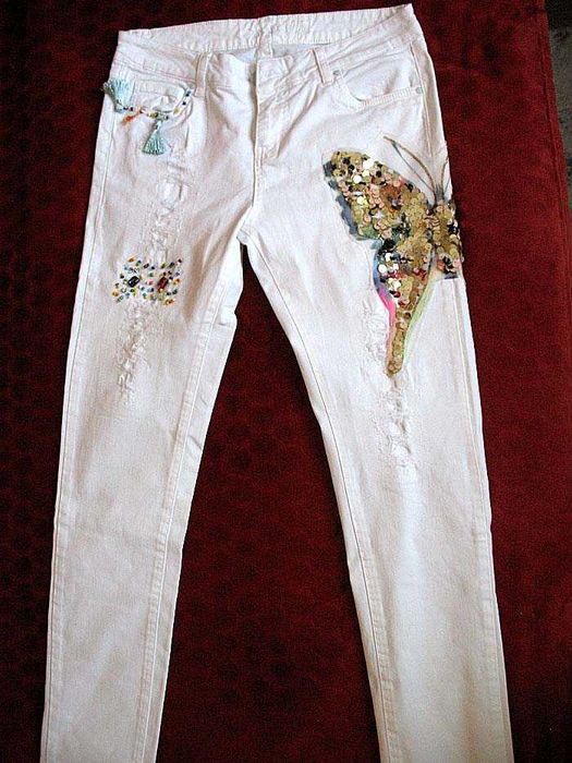 Spodnie - jeans - 38 - 40 - biodra 96 - 94 cm Miss Goodlife UNIKAT