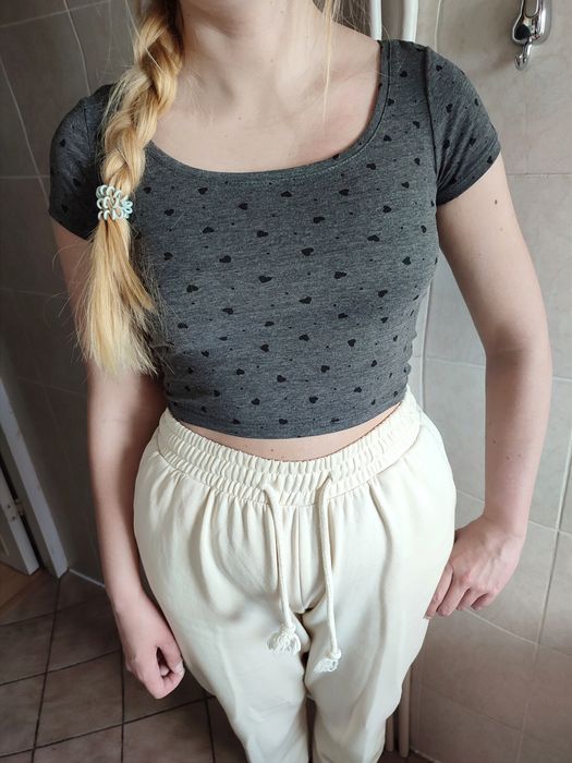 C&A cropp top w serduszka S kawaii japan emo punk gothic