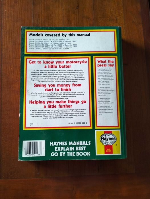 Haynes - Suzuki GS / GSX550 4 valve fours (manual técnico)