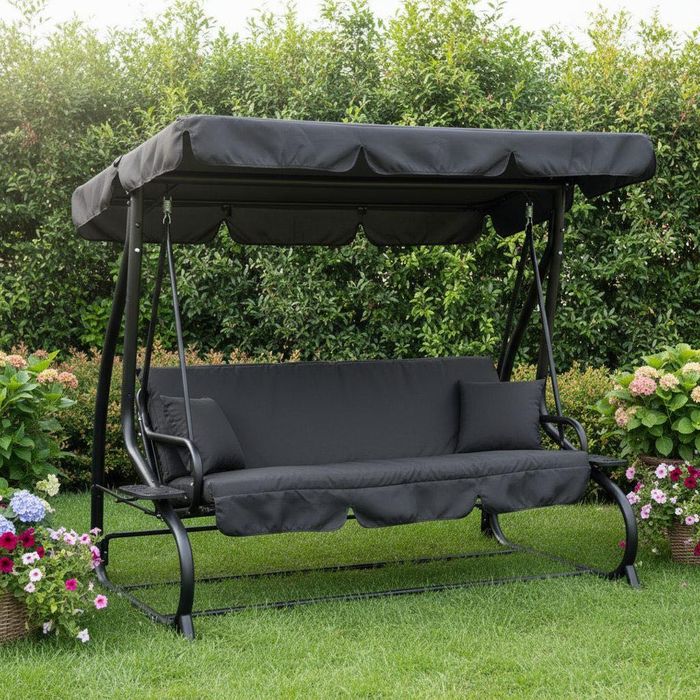 ‼️-25%‼️Садова гойдалка з навісом Садова качель на 3/4 людини