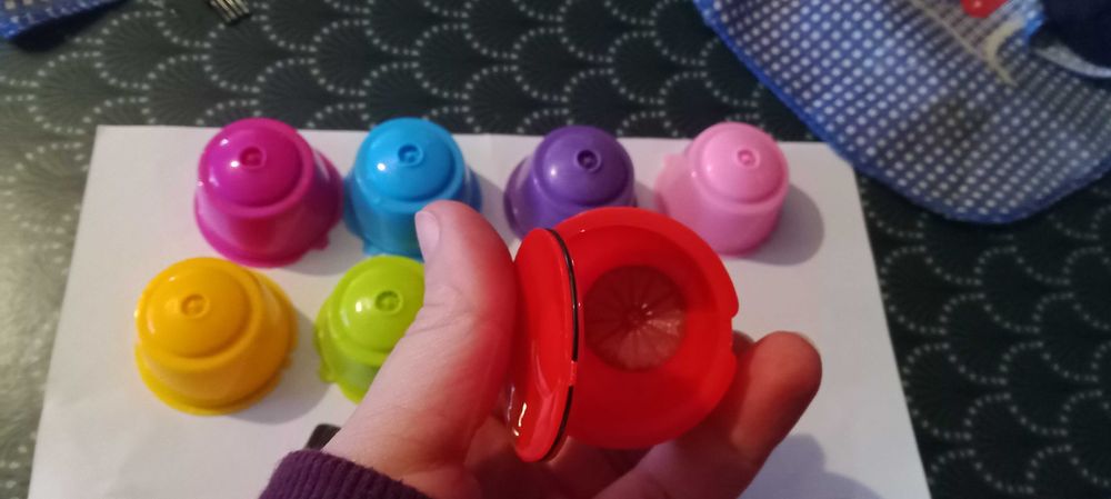 Conjunto de 7 cápsulas reutilizáveis dolce Gusto + escova + colher