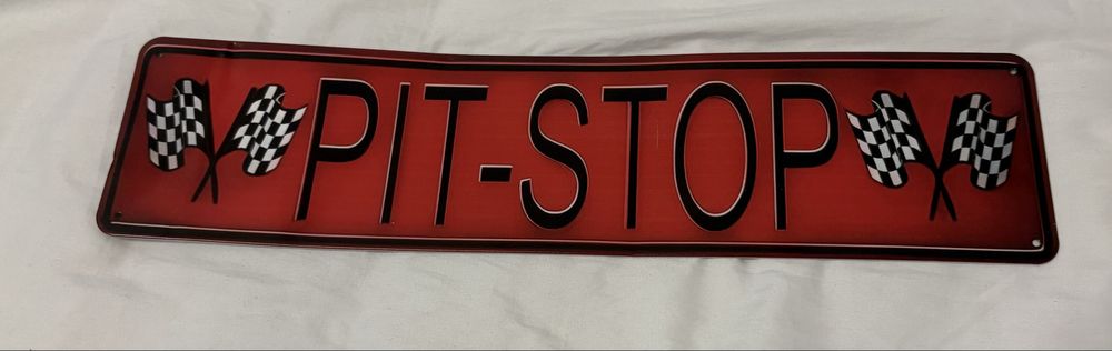Metalowa tablica dekoracyjna Pit-Stop nowa
