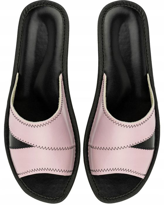 Kapcie Damskie Laczki ze SKÓRY NATURALNEJ Pantofle Wygodne POLSKIE