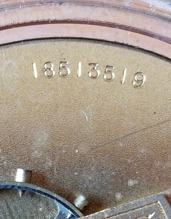Relógio de bolso, banhado a ouro de 1912-1913.