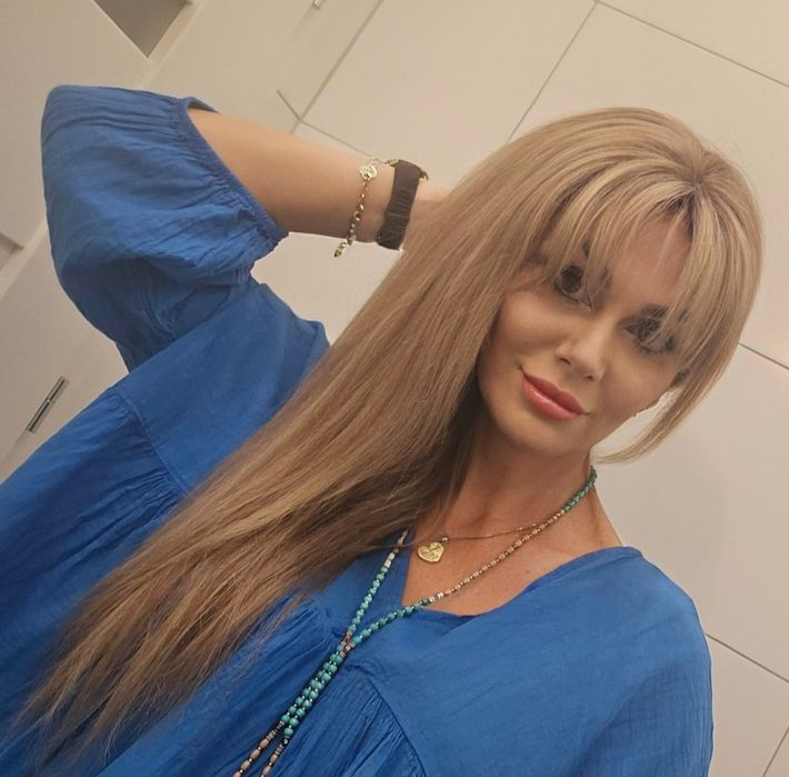 Peruka włosy naturalny koniakowy blond 70cm