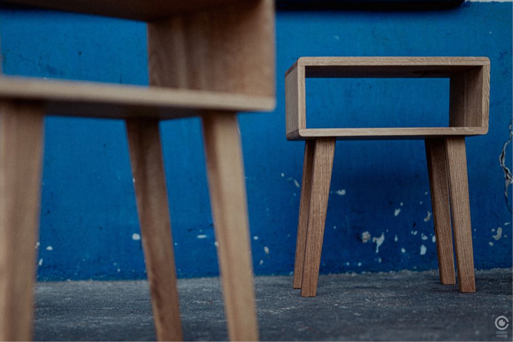 Szafki nocne - lity dąb - wbudowana ładowarka indukcyjna - NOAK