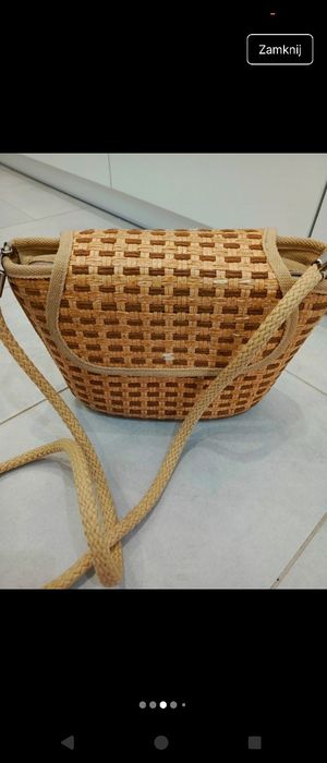 Torebka koszyk pleciona