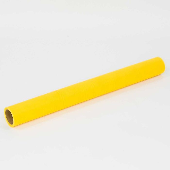 Żółty tiul dekoracyjny w rolce pompony 50cm 9m