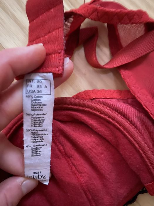 stanik biustonosz Lejaby 80 ,95 A bordowy wzorki