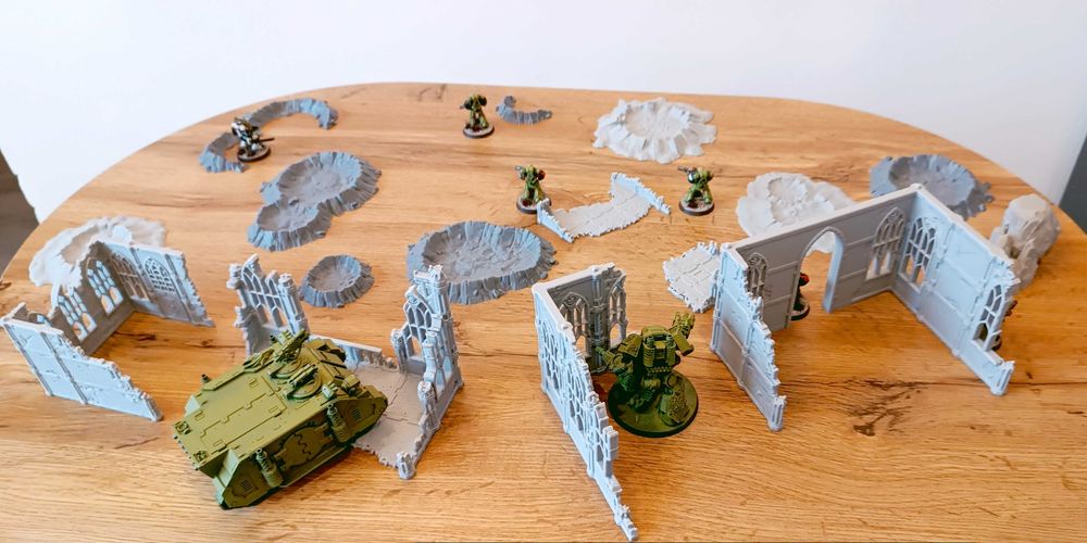 Kratery i ruiny do Gier bitewnych Warhammer 40k i inne(druk3d)