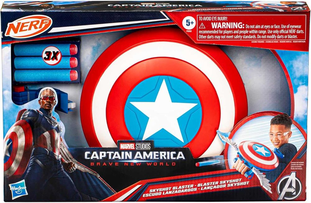Marvel Captain America New World NERF Skyshot Blaster Бластер Капітан