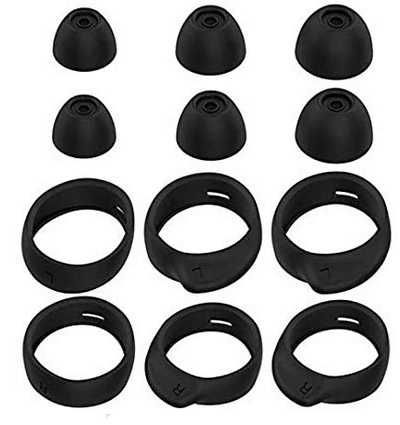 Nakładki Gumki do Samsung Galaxy BUDS czarne 12 PLUS