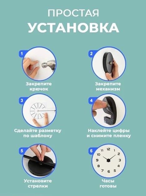 Настінний 3D годинник 120 см сірий