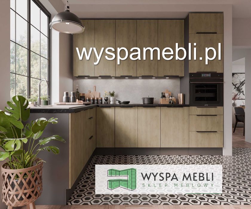 NOWA kuchnia narożna szafki kuchenne dąb cremona 160x250cm pod wymiar