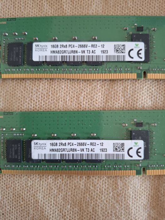32 Gb pamięci Ddr4 - 2x16 Gb 2666 serwerowe