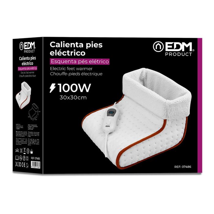 Bota Elétrica / Esquenta Pés EDM 100W (Branco) c/ Regulador de Temperatura