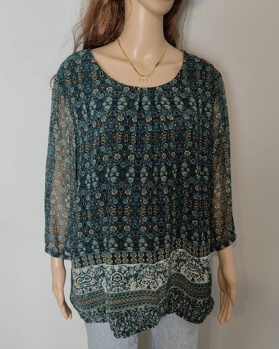Bluzka kolorowa wzory 50 5xl  elegancka plus size