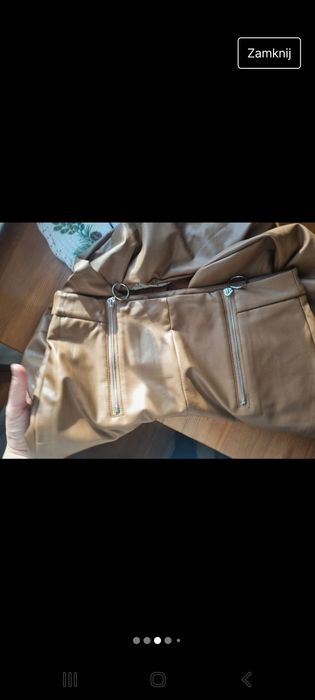 Spodnie skórzane brąz legginsy new yorker fb sister