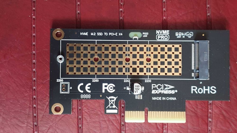 Адаптер-переходник M.2 NVMe to PCI-E 4.0/3.0 x4