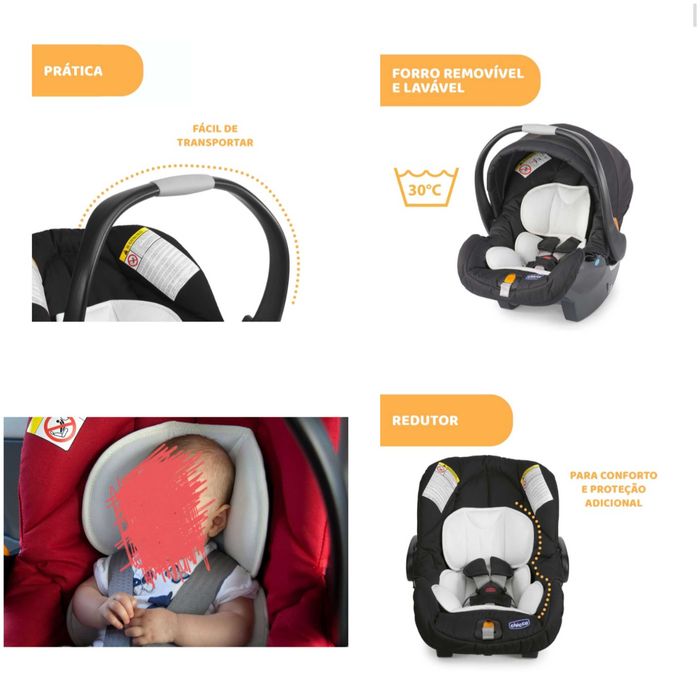 Vendo Carrinho + Ovo com base de fixação CHICCO434463767381954561