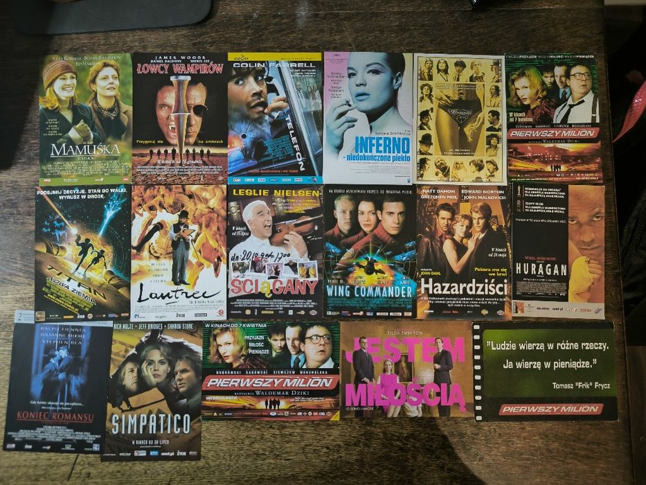 Ulotki filmowe z kina, stare sztuki