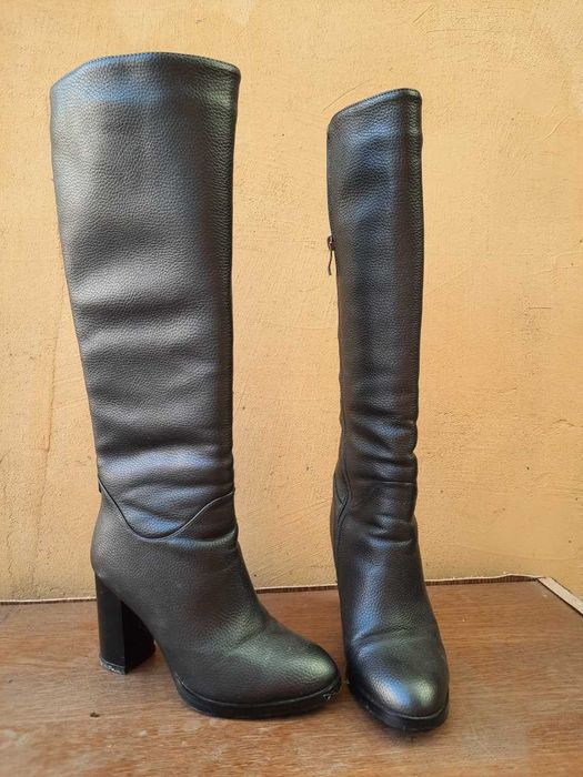 Чоботи жіночі шкіряні теплі натуральне хутро