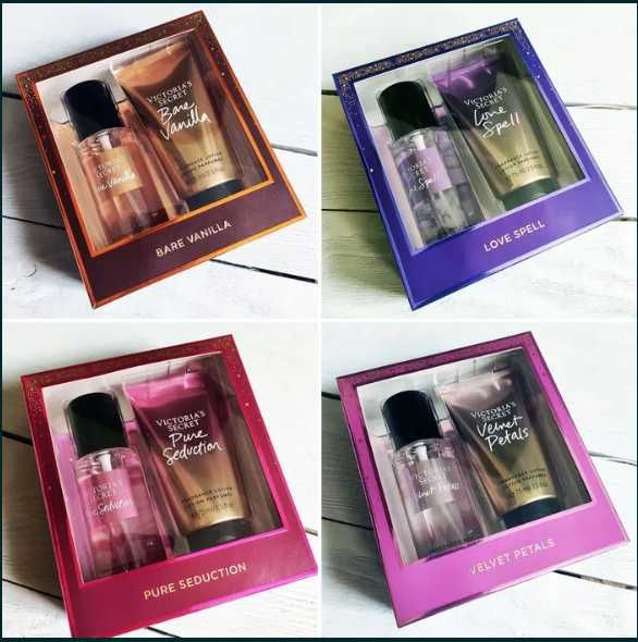 Victorias secret спрей/міст, лосьйон/крем для тіла, подарунковий набір, парфюм