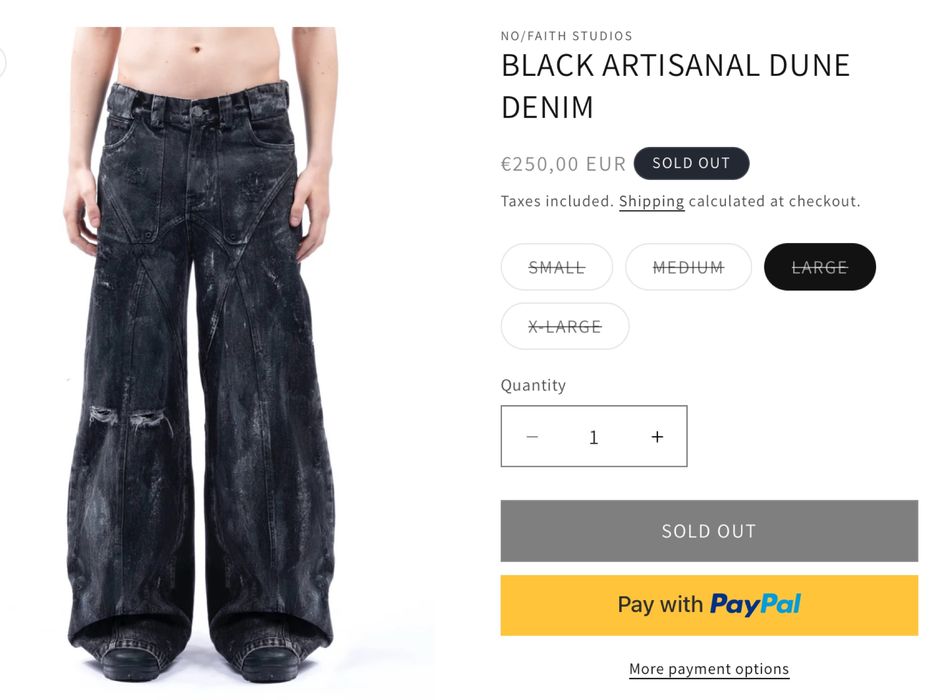 Джинси No/Faith Studios BLACK ARTISANAL DUNE DENIM | нфс nfs
