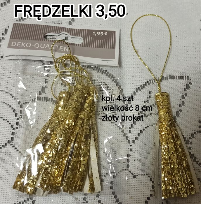 Frędzelki  złote    na choinkę