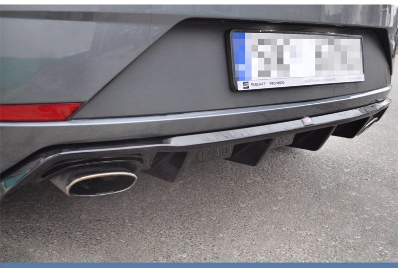 DIFUSOR TRASEIRO SEAT LEON 5F 2017-2020 PRETO BRILHANTE
