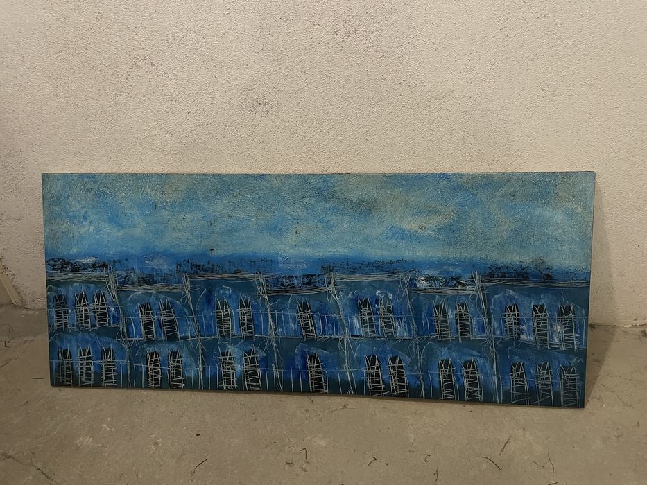 Quadro artístico azul