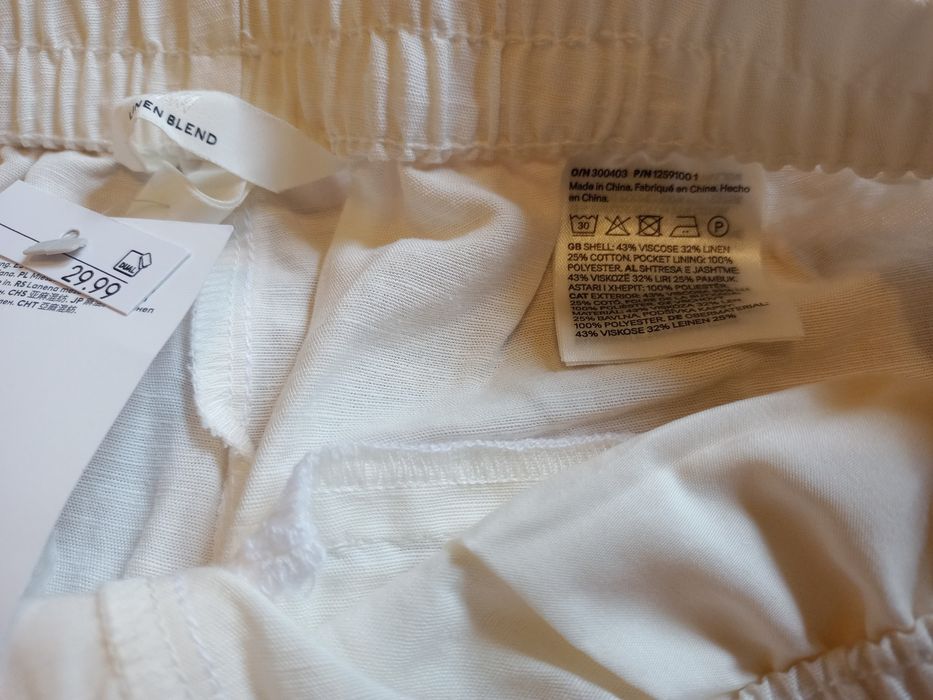 Spodnie H&M 36 lniane szeroka nogawka