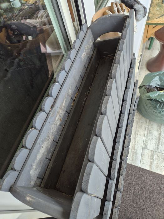 7 x Rustykalne drewniane solidne skrzynki na kwiaty balkonowe kolor sz